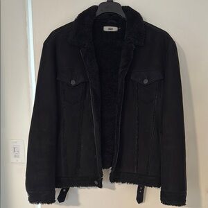 Kith Amherst Black Genuine leather Shearling Suede Jacket size Medium